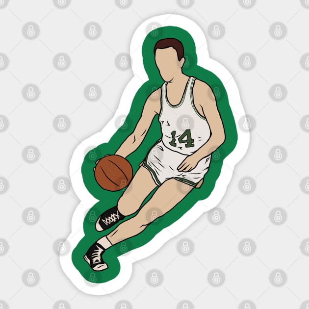Bob Cousy Dribbling Sticker by rattraptees